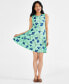 Фото #1 товара Women's Printed Sleeveless Knit Flip Flop Dress, Created for Macy's