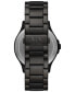 ფოტო #3 პროდუქტის Men's Black Stainless Steel Bracelet Watch 46mm