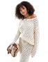 Фото #1 товара Vila crochet boatneck jumper co-ord in cream