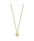 ფოტო #2 პროდუქტის and Hammered Yellow IP-plated Heart 15 inch Curb Chain Necklace