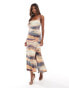 ASOS DESIGN square neck strappy back cami maxi dress in sunset print