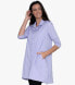 Women's 3/4 Sleeve Button-Front Cotton Poplin Shirt Top Tiburon Tunic Icon