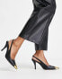 ASOS DESIGN Scandal toe cap slingback mid shoes in black