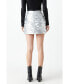 Women's Silver Shirring Mini Skirt