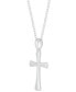ფოტო #3 პროდუქტის Polished Cross 18" Pendant Necklace in Sterling Silver, Created for Macy's
