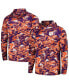 ფოტო #1 პროდუქტის Men's Purple Clemson Tigers PFG Terminal Tackle Omni-Shade Rippled Long Sleeve Hooded T-shirt