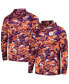 Men's Purple Clemson Tigers PFG Terminal Tackle Omni-Shade Rippled Long Sleeve Hooded T-shirt