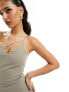 Фото #5 товара Vesper exclusive asymmetric one shoulder bodycon maxi dress in stone