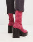 ASOS DESIGN Romeo suede platform boots in pink