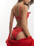 Фото #1 товара ASOS DESIGN Juliet lace and mesh brazilian brief in red