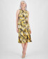 Фото #1 товара Women's Floral-Print Fit & Flare Dress