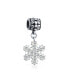 Фото #1 товара Frozen Winter Crystal Dangle Holiday Party Christmas Snowflake Bead Charm For Women For Sterling Silver European Bracelet