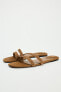 SPLIT SUEDE FLAT SLIDER SANDALS