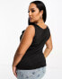 Vero Moda Curve seamless square neck tank top in black