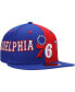 ფოტო #4 პროდუქტის Men's Royal, Red Philadelphia 76ers Team Split 9FIFTY Snapback Hat