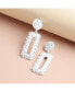 ფოტო #2 პროდუქტის Women's White Textured Geometric Drop Earrings