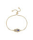ფოტო #1 პროდუქტის Blue and Clear Crystal Hamsa Hand Bracelet