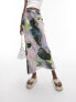 Фото #4 товара Topshop Tall graffiti print satin bias maxi skirt in multi