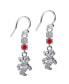 ფოტო #1 პროდუქტის Women's Wisconsin Badgers Silver-Tone Dangle Crystal Earrings