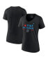 ფოტო #1 პროდუქტის Women's Black Miami Marlins 2023 Postseason Locker Room V-Neck T-shirt