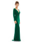 ფოტო #3 პროდუქტის Women's Ieena Long Sleeve Ruched Jersey V-Neck Gown