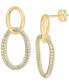 ფოტო #1 პროდუქტის EFFY® Diamond Wavy Circle Drop Earrings (3/4 ct. t.w.) in 14k Gold