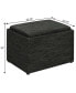 22.75" Faux Linen Accent Storage Ottoman with Tray