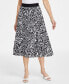 Фото #4 товара Women's Printed Pleated Midi Skirt, Created for Macy's