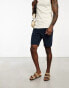 Фото #2 товара ONLY & SONS linen mix elasticated waist shorts in navy