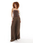 Фото #1 товара Lioness satin palazzo trousers in brown