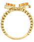 ფოტო #4 პროდუქტის EFFY® Yellow Sapphire (1-1/5 ct. t.w.) & Diamond (1/5 ct. t.w.) Butterfly Ring in 14k Gold