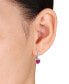 ფოტო #2 პროდუქტის Ruby (2-1/10 ct. t.w.) & Diamond (1/4 ct. t.w.) Heart Leverback Drop Earrings in 14k White Gold