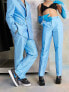 Фото #4 товара COLLUSION Unisex trousers in blue co-ord