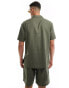 Emporio Armani Bodywear premium linen shirt in khaki