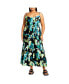 Фото #1 товара Plus Size Oasis Print Maxi Dress