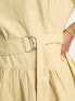 ASOS DESIGN Curve cotton drop waist mini dress with D-ring in camel