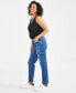Фото #4 товара Petite Mid-Rise Cuffed Girlfriend Jeans, Created for Macy's