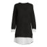 Time&Tru Sweater Dress Women Black Layer-Look Crew Neck Long Sleevesize Large