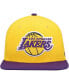 ფოტო #4 პროდუქტის Men's Gold, Purple Los Angeles Lakers Two-Tone No Shot Captain Snapback Hat