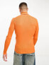 COLLUSION knitted roll neck jumper in bright orange