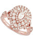 ფოტო #1 პროდუქტის Diamond Pear Multi-Halo Engagement Ring (1-1/2 ct. t.w.) in 14k Rose Gold