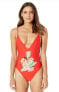 Фото #4 товара Show Me Your MuMu 240117 Womens Siesta Key One Piece Swimwear Red Size Large