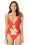 Show Me Your MuMu 240117 Womens Siesta Key One Piece Swimwear Red Size Large - фото #4