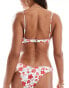 Hollister co-ord underwire floral print bikini top in red and white