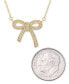 ფოტო #5 პროდუქტის Diamond Bow Pendant Necklace (1/4 ct. t.w.) in 14k Yellow or Rose Gold, 17-3/4" + 2" extender, Created for Macy's