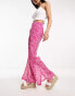 Фото #1 товара Influence wide leg trousers in pink floral print