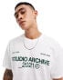 ASOS DESIGN overszied t-shirt with text print in white