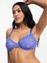 Фото #4 товара ASOS DESIGN Fuller Bust Alexis lace underwire bra with picot trim in cobalt blue