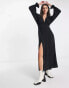 Фото #4 товара ASOS DESIGN plunge batwing maxi dress in black