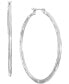 ფოტო #1 პროდუქტის Silver-Tone Medium Hammered Hoop Earrings, 1.38", Created for Macy's